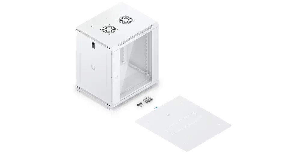 12U Rack Cabinet, 450 mm, Glass Door vista 2