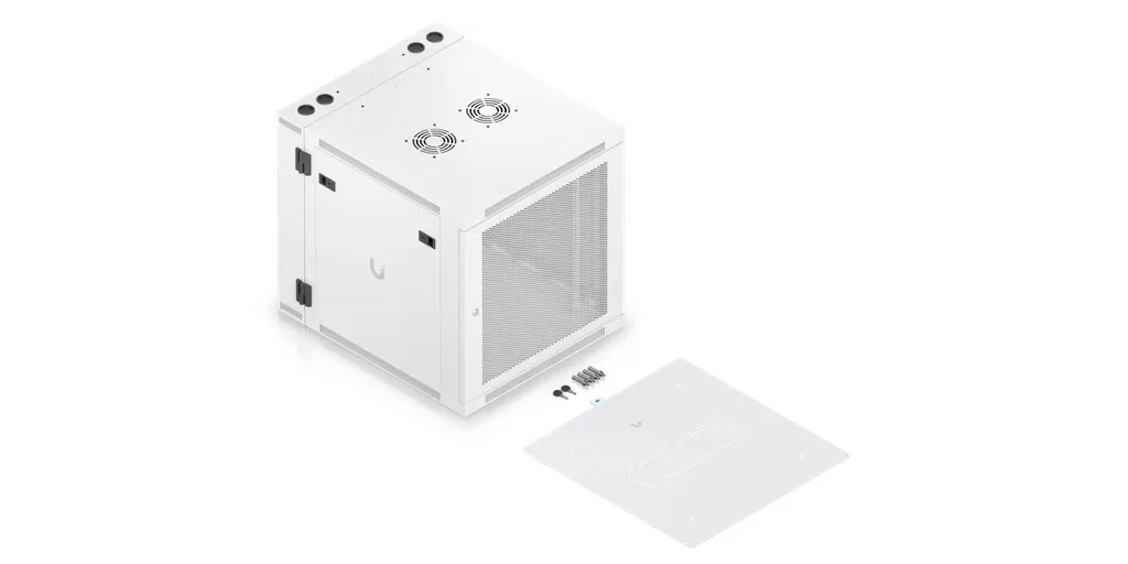 12U Rack Cabinet, Swing, Perforated Door vista 2